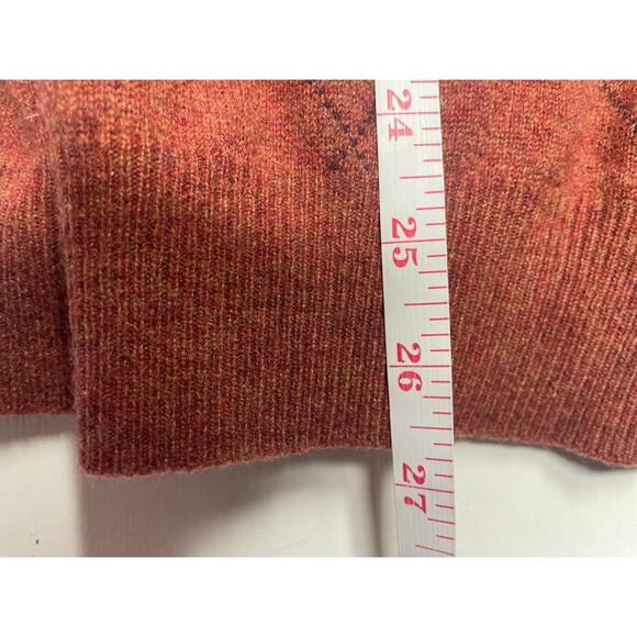 ALAN FLUSSER Pure 100% CASHMERE Mens Argyle Sweater Pumpkin Pullover Crewneck XL - Picture 9 of 9
